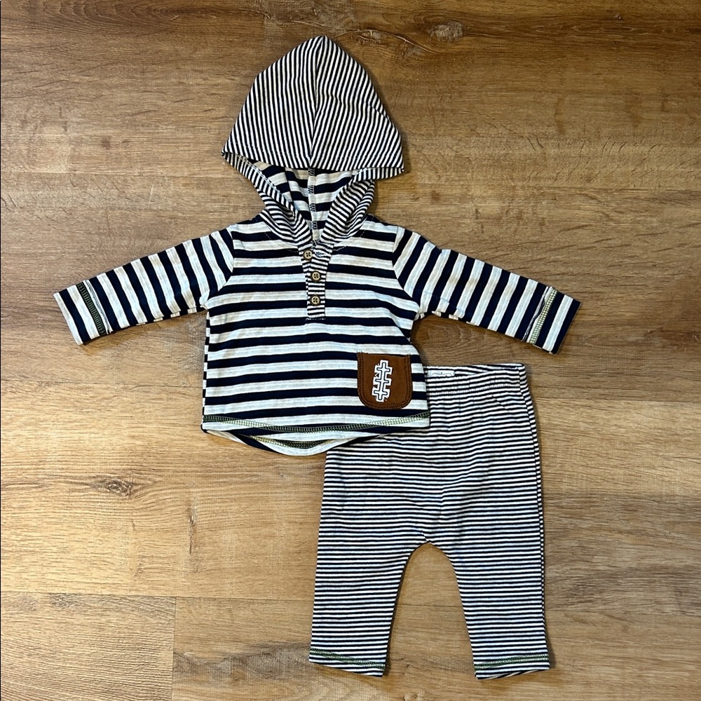 Mud Pie Striped Hoodie and Pants Set